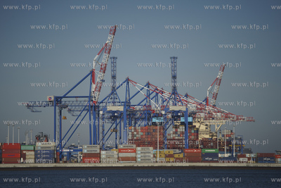 Terminal kontenerowy DCT Gdańsk. 15.03.2020 fot. Paweł...