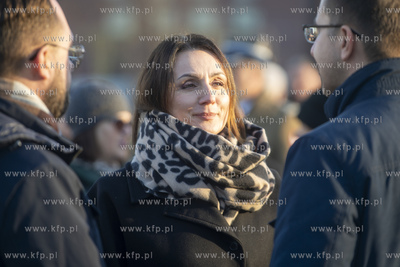 Plac Solidarności w Gdańsku. Uroczystość złożenia...