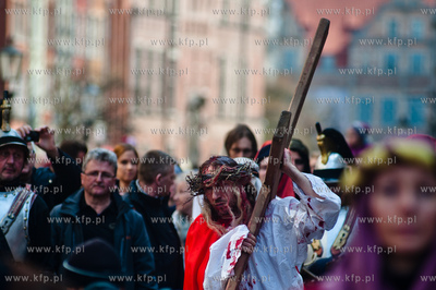 Wielki Piatek. Misterium Meki Panskiej na ulicach Gdanska....