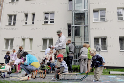 Podworko kamienicy przy Placu Grunwaldzkim 16 w Gdyni...