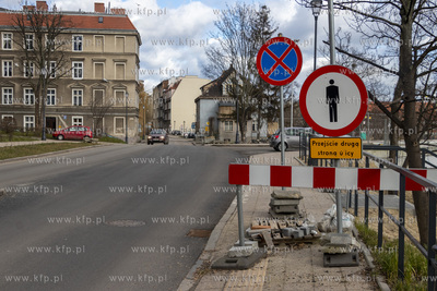 Kamienice przy ulicy Zaroślak w Gdąńsku Śródmieściu....