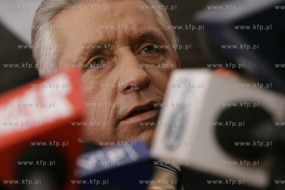 Konferencja Prasowa Samoobrony w Gdansku. Na zdjeciu...