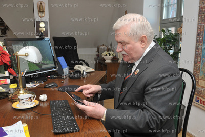Lech Walesa w swoim biurze w Zielonej Bramie w Gdansku.
27.01.2011
Fot....