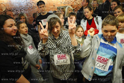 Gdansk. Budynek Not. Precasting do programu telewizji...