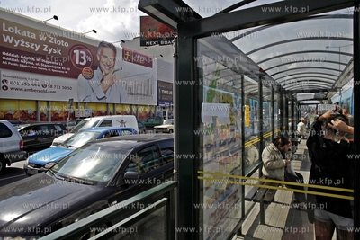 Reklama parabanku Amber Gold na ul. Grunwaldzkiej w...