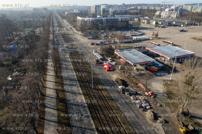 Remont nawierzchni al. Hallera w Gdańsku. 19.03.2026...