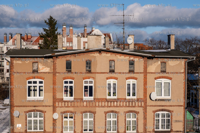 Gdańsk.  Kamienica przy ul. Grodza Kamienna. Widok...