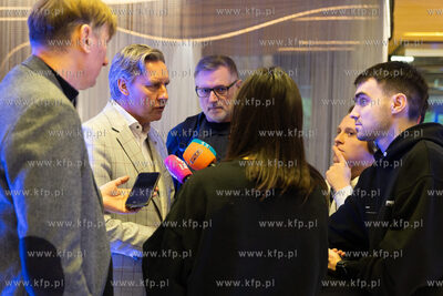 Port Lotniczy Gdańsk im. Lecha Wałęsy. Nz. Konferencja...