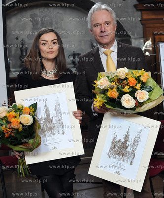 Gdansk, Dwor Artusa. Prezydent Gdanska Pawel Adamowicz...