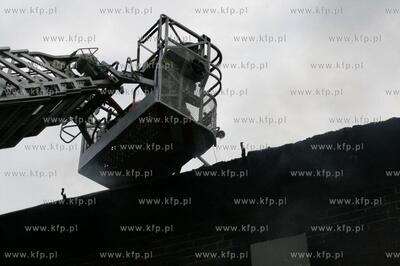 Pozar budynku przy ul. Starowiejskiej 11 w Gdansku-Letnicy....