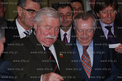 Lech Walesa na spotkaniu wigilijnym w Gdanskim Klubie...