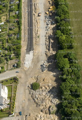 Gdansk Sopot z lotu ptaka. Budowa drogi dojazdowej...
