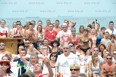 Gdansk Brzeżno. Strefa kibica na plaży w pobliżu...