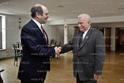 Gdansk. Biuro Lecha Walesy. Ambasador Wloch Riccardo...