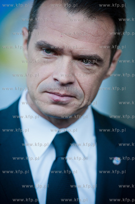 Gdansk. Peron Dworca Glownego PKP. Briefing  prasowy...