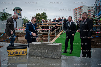 Gdansk. Wrzeszcz. Uroczystosc wmurowania kamienia wegielnego...