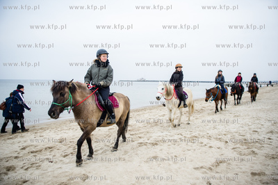 Sobotnia przejazdzka konna po plazy w Sopocie.
07.03.2015
fot....