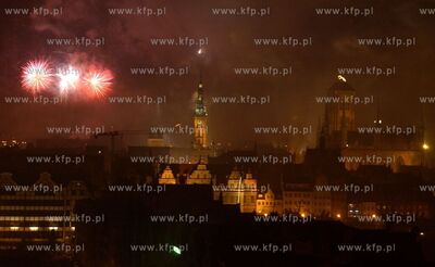 Gdansk. Fajerwerki z okazji nadejscia Nowego Roku 01.01.2008...
