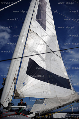 Zatoka Gdanska. Katamaran Gemini 3, na ktorym Roman...