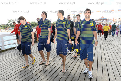 Sopot - molo. Polska - Brazylia na Morzu Baltyckim....