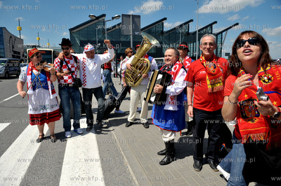 Gdansk. Port Lotniczy im. Lecha Walesy. Kapela kaszubska...