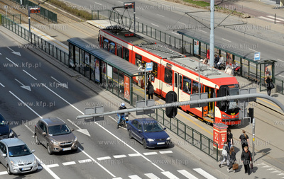 Gdansk Wrzeszcz. Przystanek tramwajowy na rogu al....
