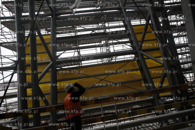 Gdansk. Budowa stadionu pilkarskiego PGE Arena. Nz...