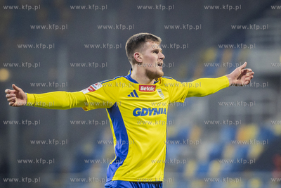 1 liga. Arka Gdynia - Stal Rzeszów. Nz. Karol Czubak...
