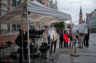 Gdansk. Dlugi Targ. Telewizja CNN International w ramach...