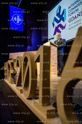 Gdansk. Europejskie Centrum Solidarnosci. Wystapienie...
