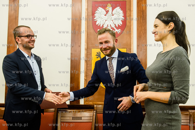 Gdańsk. Sala Herbowa Urzędu Marszałkowskiego. Podpisanie...