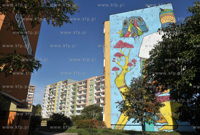 Gdańsk Zaspa. Jedna z prac Kolekcji Malarstwa Monumentalnego....