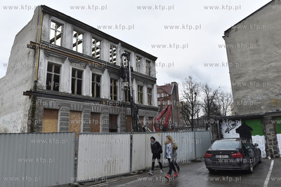 Gdańsk. Budowa apartamentowcow w kwartale ulic. Osiek,...