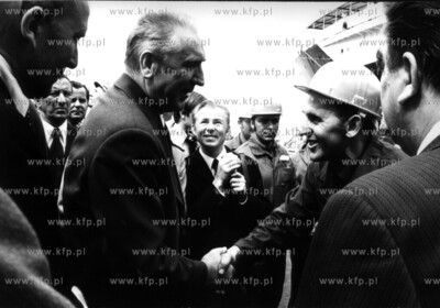 Edward Gierek w stocyni gdanskiej w Gdansku 18.07.74...
