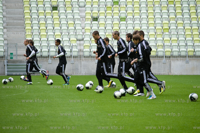 Gdansk. Stadion PGE Arena. Pierwszy oficjalny trening...