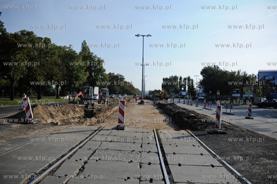 Gdansk. Remont torowiska oraz nawierzchni na ulicy...