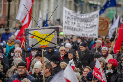 Gdansk. Manifestacja w obronie Wolnych Mediow zorganizowana...