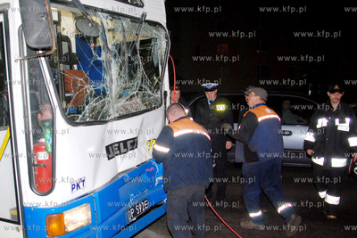 Zderzenie dwoch trolejbusow na ulicy Morskiej w Gdyni,...