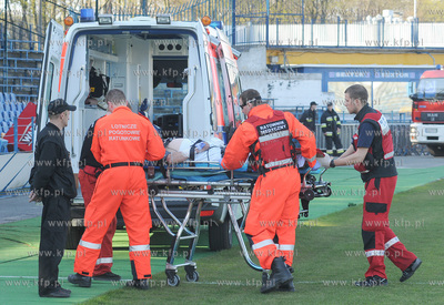 Podczas meczu rugby pomiedzy druzynami Arki Gdynia...