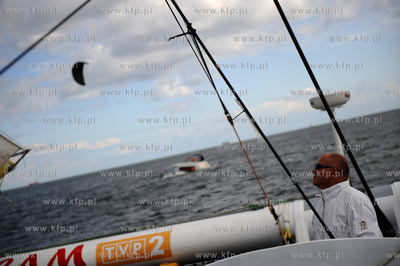Zatoka Gdanska. Katamaran Gemini 3, na ktorym Roman...