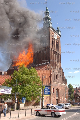 Pozar kosciola sw Katarzyny w Gdansku. 22.05.2006 Fot....