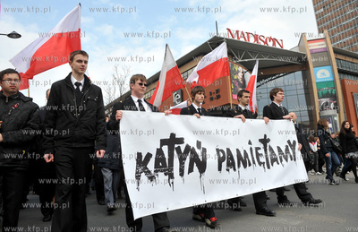 70 rocznica mordu w Katyniu. Marsz pamieci o Katyniu...