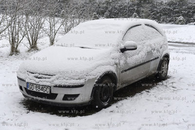 Zima w Sulminie na Kaszubach gmina Źukowo. Pierwszy...