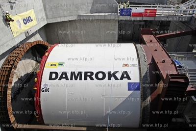 Gdansk. Symboliczne uruchomienie maszyny TBM Damroka,...