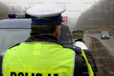 Gdansk. Poranna akcja policji, Pomiar Predkosci, na...