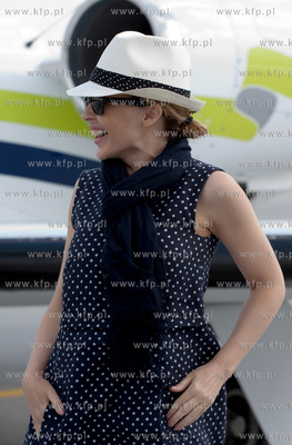 Gdansk. Kylie Minogue na lotnisku w Rebiechowie. 03.06.2009...