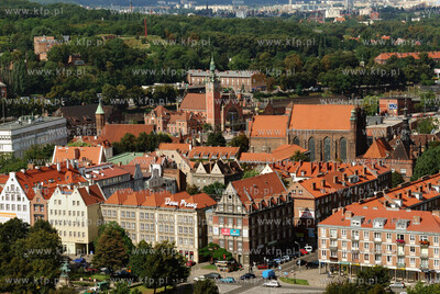 Gdansk. Widok z wiezy kosciola Najswietszej Marii Panny,...