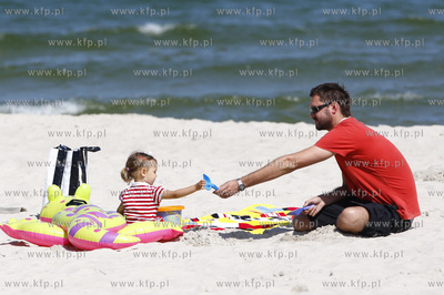 Polwysep helski. Marcin Prokop nad morzem z coreczka.
23.07.2008
fot....