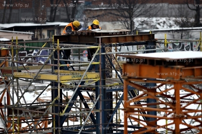Gdansk. Budowa wiaduktu nad torami wzdłuż ul. Kościuszki,...