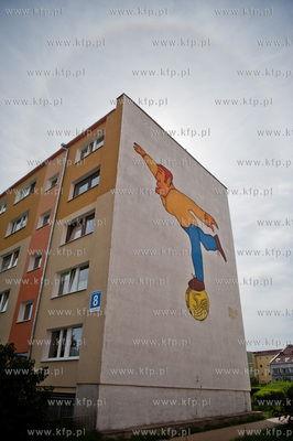 Gdansk. Zaspa.  Nowy mural przy ul. Skarzynskiego autorstwa...